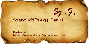 Szentpétery Fanni névjegykártya