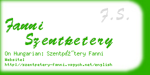 fanni szentpetery business card